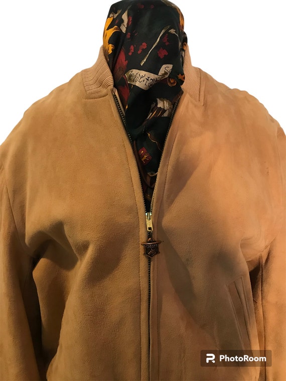 Vintage Suede Bomber Jacket / Vintage Cresco Sued… - image 1