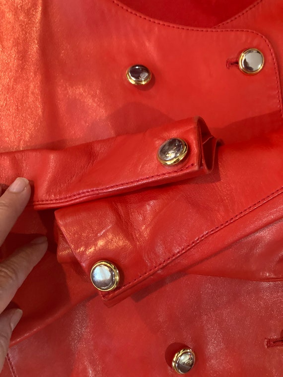 French Red Leather Jacket / MacDouglas Paris Leat… - image 6