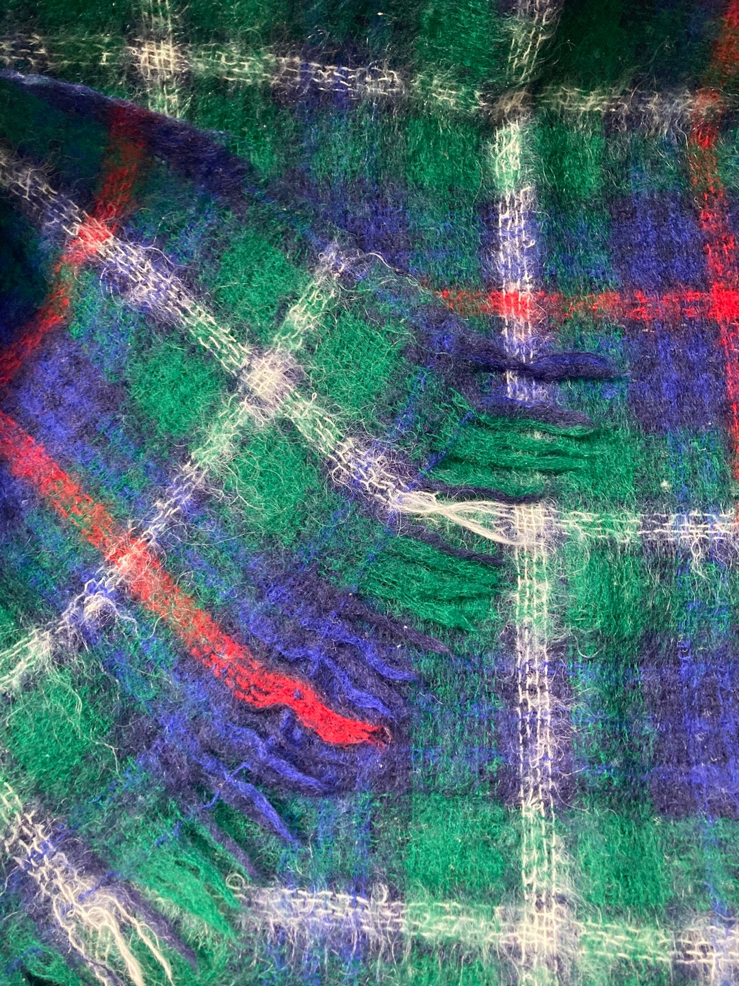 Vintage Mohair & Wool Throw Blanket / Vintage Blanket / the Etsy