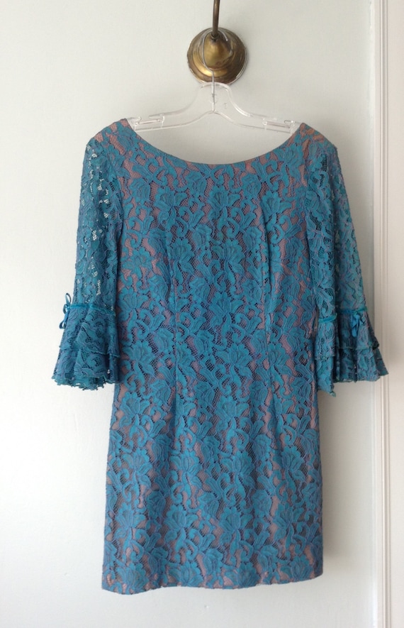 Vintage Mini Dress / Turquoise mini dress / Vintag