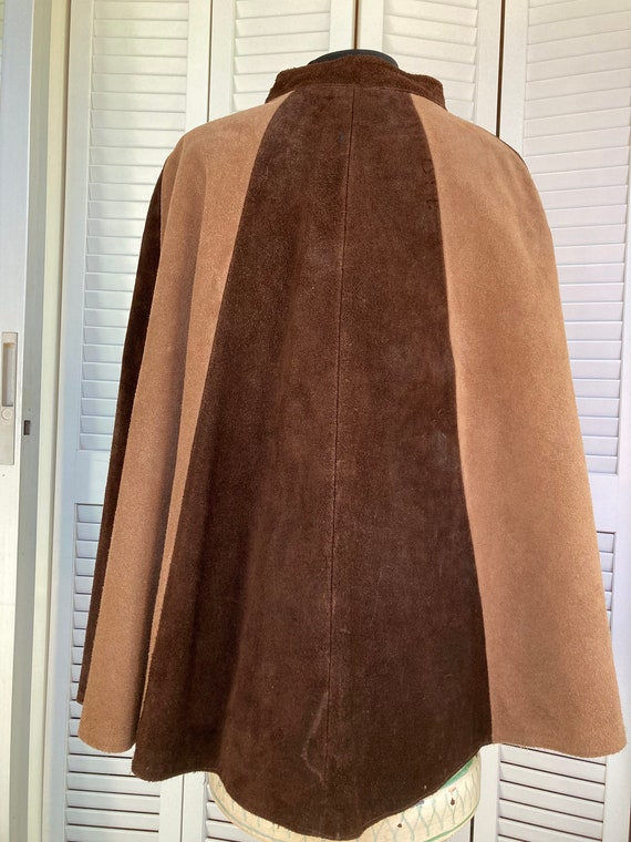 Vintage 1970s Suede Cape / Real Vintage / Mod Squ… - image 6