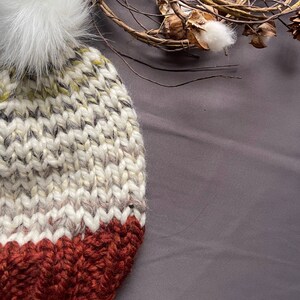 Cozy Striped Knit Beanie - Handmade - Ready to Ship