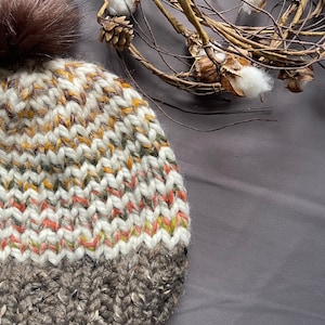 Cozy Striped Knit Beanie - Handmade - Ready to Ship