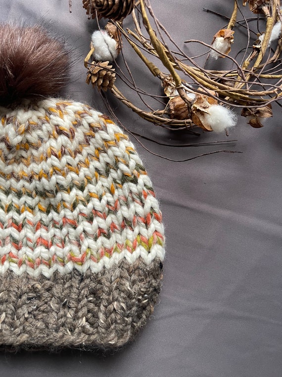 Cozy Striped Knit Beanie - Handmade - Ready to Ship - Etsy