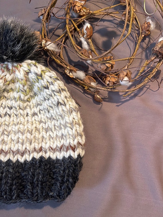 Cozy Striped Knit Beanie - Handmade - Ready to Ship - Etsy display picture 3