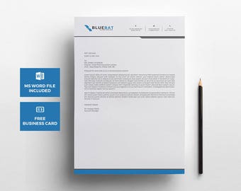 Letterhead Pad with Free Business Card Design template stationary in Microsoft Word & Photososhop PSD Version