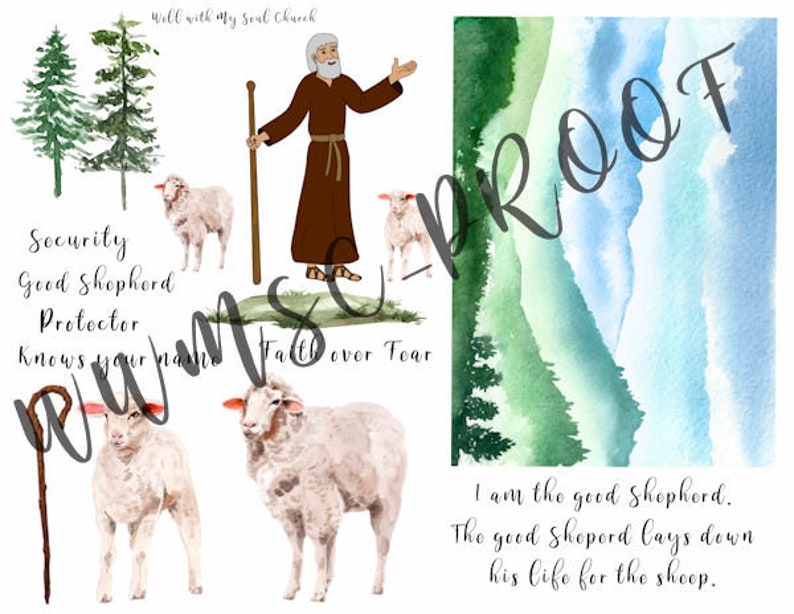 The Shepherd and His Sheep Printable Sheep Printable - Etsy