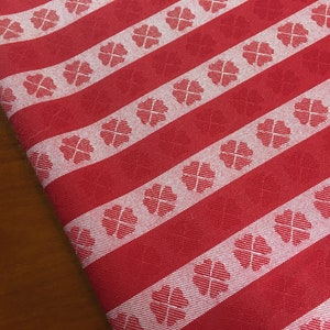 Vintage Red and White Tablecloth Fabric