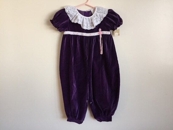 purple velvet romper