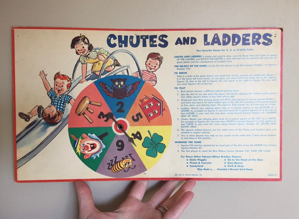 Chutes and Ladders Spinner Board 1956 Etsy