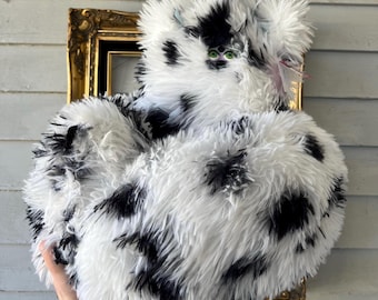Cow-aii Long Furby 4’ Tall OOAK Hand Stitched