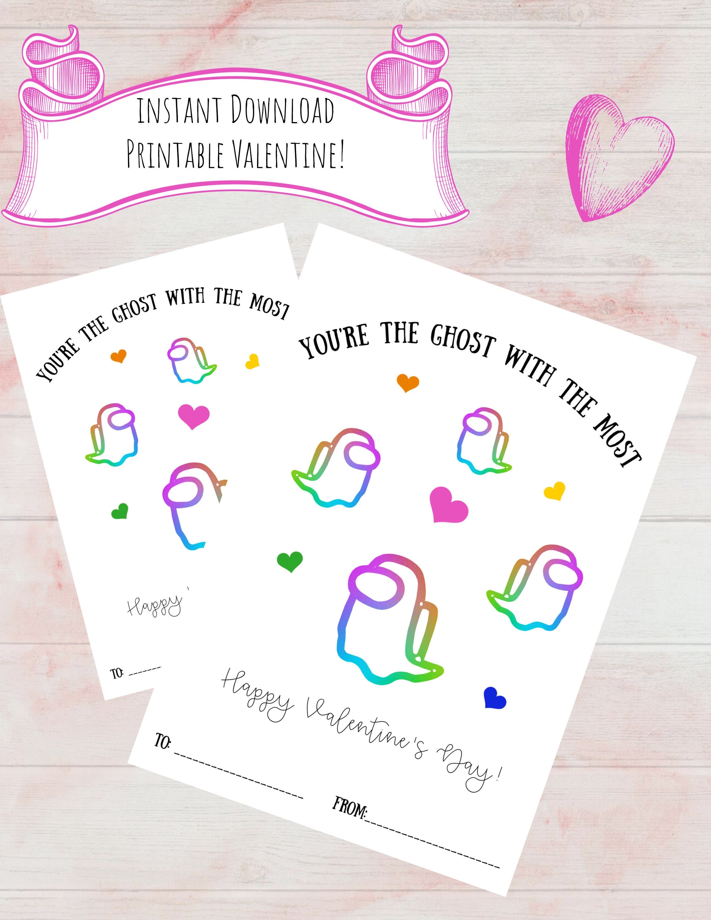 Among Us Among Us Valentines Printable valentine cards | Etsy