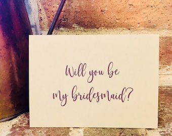 Bridesmaid card, Simple bridesmaid card, bridesmaid proposal, maid of honor card, matron of honor card, bridesmaid gift, bridesmaids gift