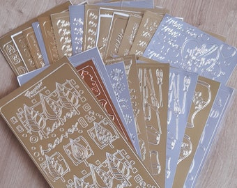 Peel Off stickers A New Baby Boy silver//gold x 2 sheets Girl