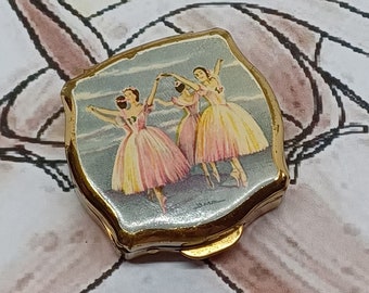 Stratton Pill Box ~ Ballet Dancers ~ Pas de Quatre by Baron ~ Mid Century Vintage