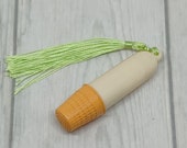 Vintage Etui Sewing Kit Bullet Shaped Sewing Kit with Orange Thimble Thread and Needles, 1950s Travel Sewing Kit