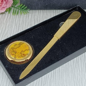 Juego de regalo de abrecartas y pisapapeles Stratton ~ Accesorios de escritorio