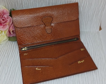 Vintage Man's Brown Wallet in Oak Calf ~ Pre-Decimal ~ Men's Bifold Wallet