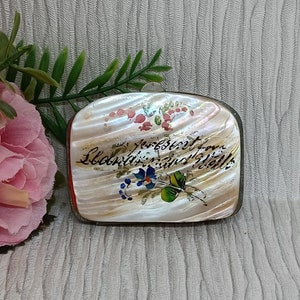 Porte-monnaie antique en nacre ~ Fabriqué en Allemagne ~ Sac à main souverain en coquille souvenir victorien ~ Art déco