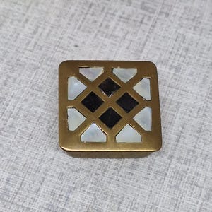 Mother of Pearl and Brass Pill Box ~ Trinket Box