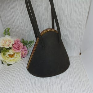 Normandie Black Triangular Box Purse ~ 1930s/1940s Small Prom Bag ~ Art Deco Structured Frame Bag ~ Antique Purse