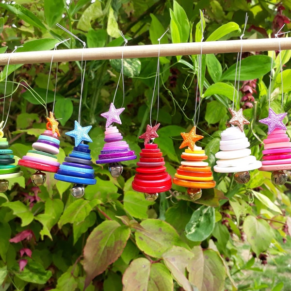Knopf Christbaumschmuck ~ Handgemachte Weihnachtsdekoration ~ Geschenkanhänger