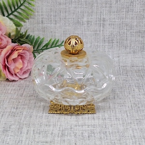 Killarney Crystal Trinket Dish with Gold Plated Finial and Base ~ Irish 24% Lead Crystal Dish
