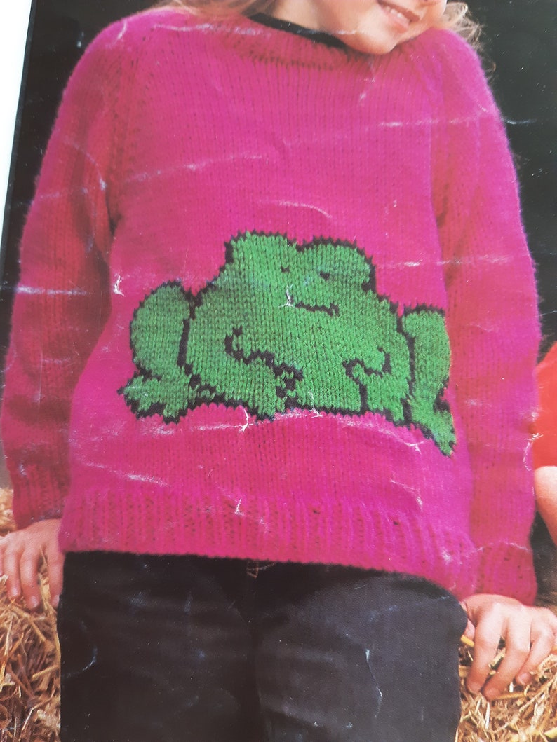 Frog Sweater Knitting pattern Aran and Chunky Knit RSPCA Etsy