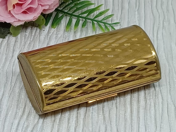 Kigu Cigarette Case Gold Tone with Diamond Wavy L… - image 2