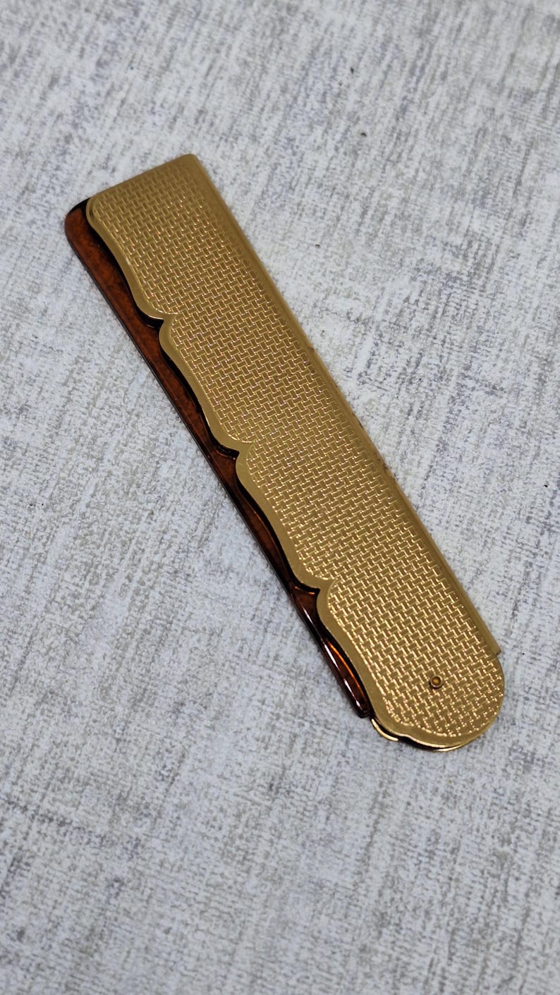 Stratton Comb Stratton Folding Comb ~ Blue Enamel Case With a Gold Tone Peacock Bird ...