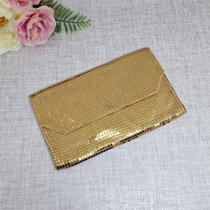 Monedero de malla dorada de Whiting & Davis ~ Monedero ~ Funda para teléfono