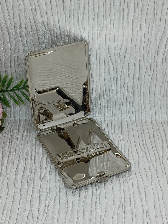 Art Deco Cigarette Case in Brown Enamel ~ Faux Wo… - image 5
