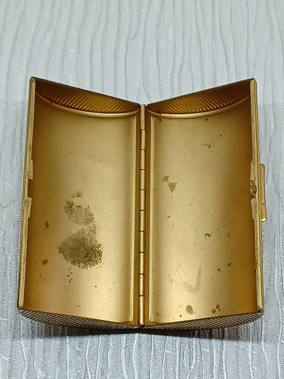 Kigu Cigarette Case Gold Tone with Diamond Wavy L… - image 4