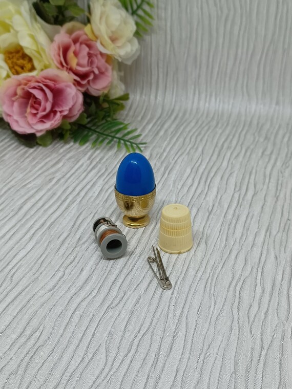 Eggcup & Egg Etui Sewing Kit ~ Travel Mini Sewing Kit ~ Egg-Shape