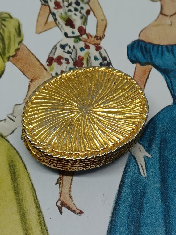 Solid Perfume Compact with Turquoise Blue Marbled… - image 4