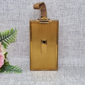 Park Lane LSM Party Case ~ Compact Cigarette Case & Comb All In One ~ Carry-All in Engine TurnedGold Tone