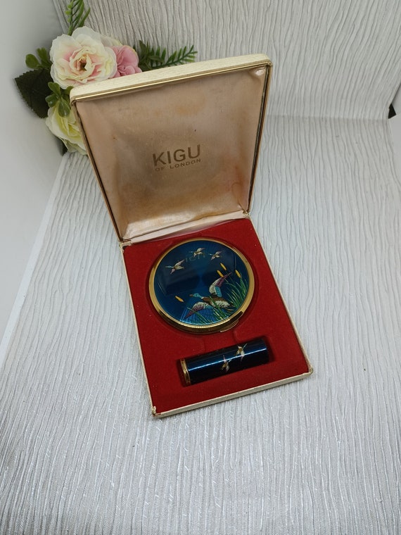 Kigu Compact & Lipstick Set in Blue with Mallard … - image 1