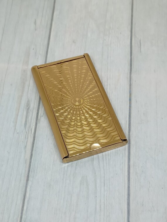 Stratton Hair Brush in Gold Tone Metal With Engraved Wavy Etsy