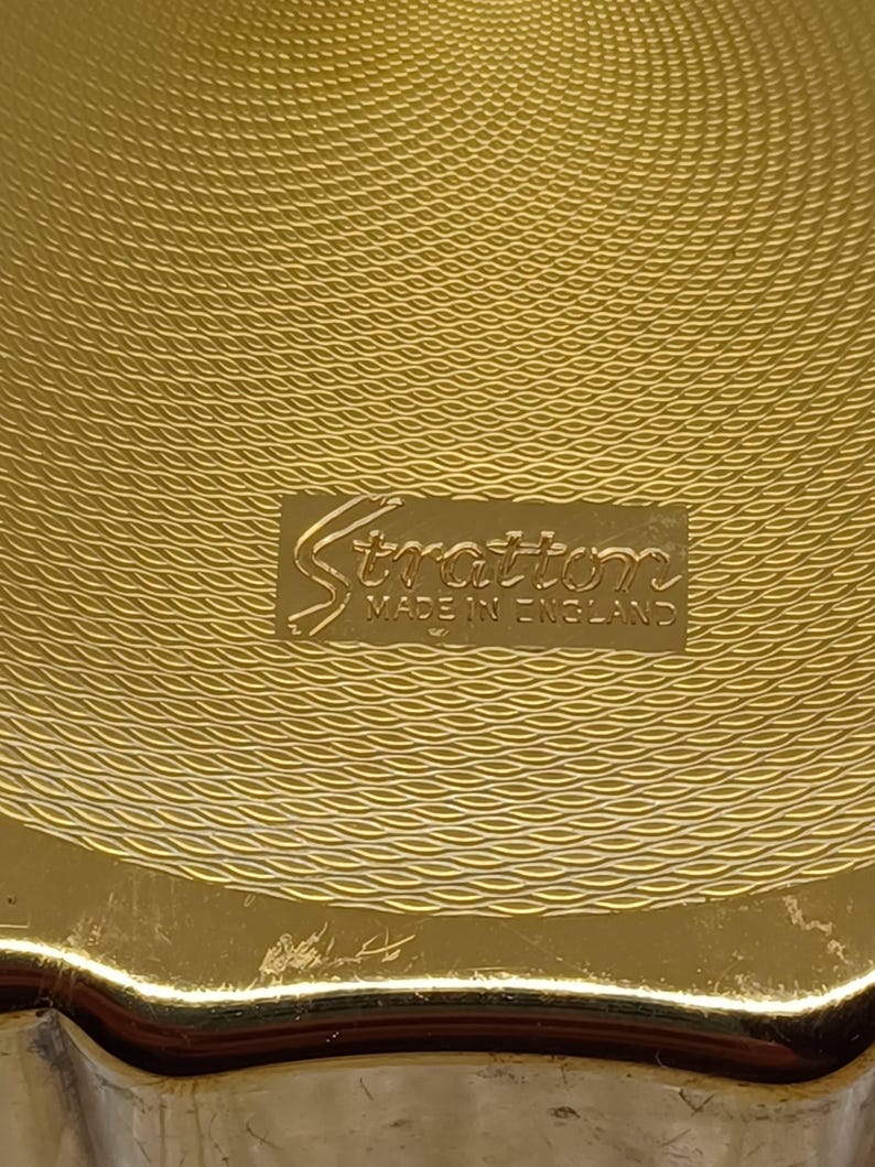 Stratton Trinket Box or Jewellery Box Ornate Gold Tone Lid With