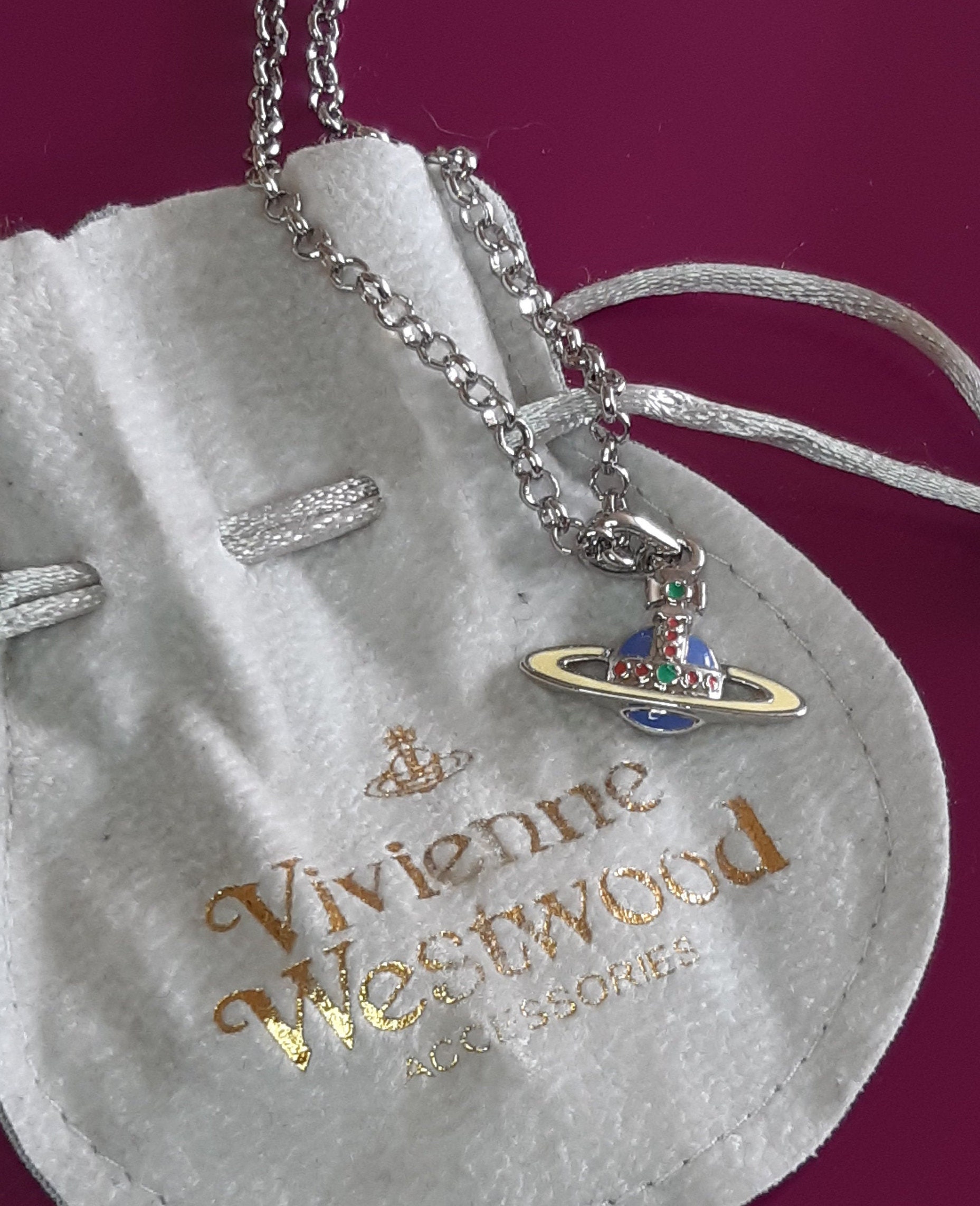 Authentic Vivienne Westwood Orb Necklace in Yellow and Blue  Etsy