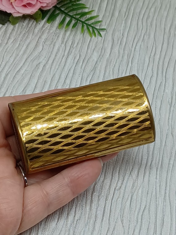 Kigu Cigarette Case Gold Tone with Diamond Wavy L… - image 9