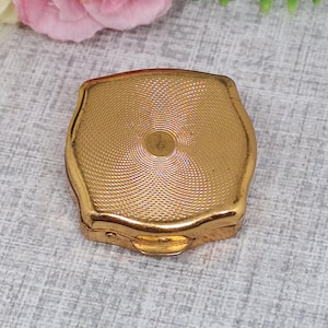 Stratton Gold Tone Mini Box Pill Box with Engine Turned Lid ~  Mid Century Vintage ~ 1960s