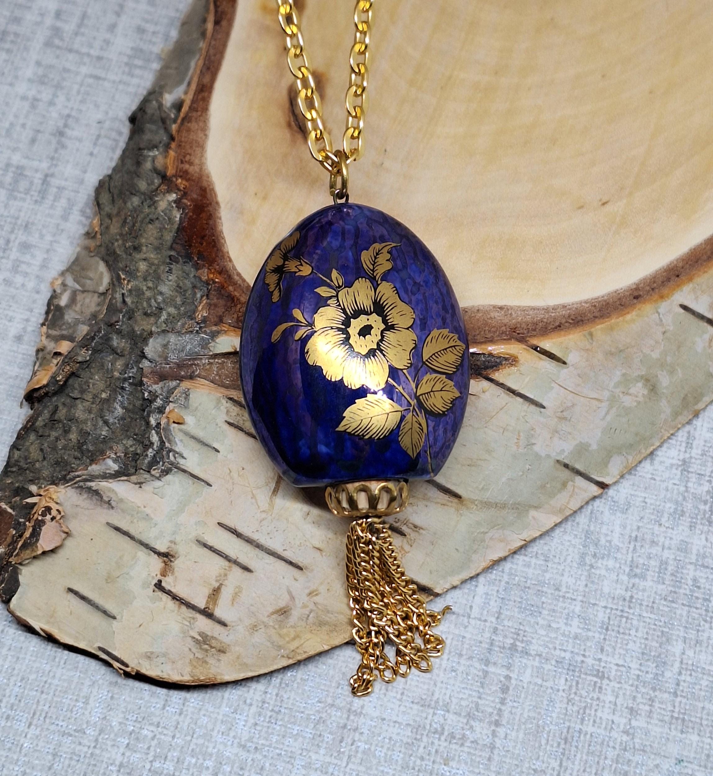 Vintage ceramic china pendant - Etsy 日本