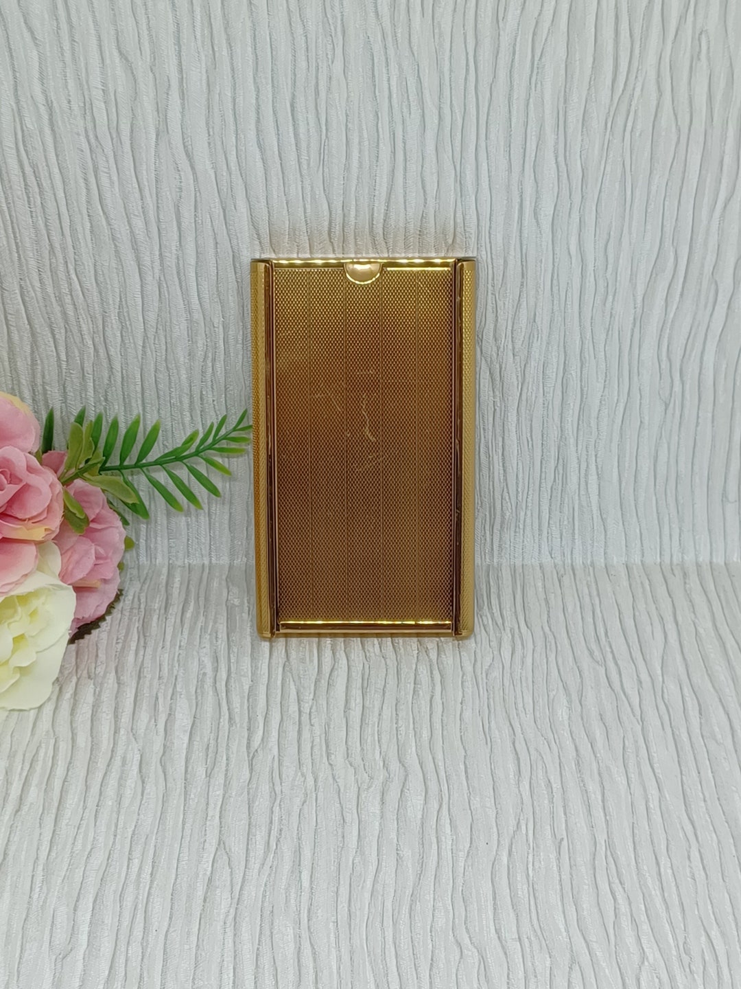 Stratton Hair Brush in Gold Tone Metal With Engine Turned Etsy