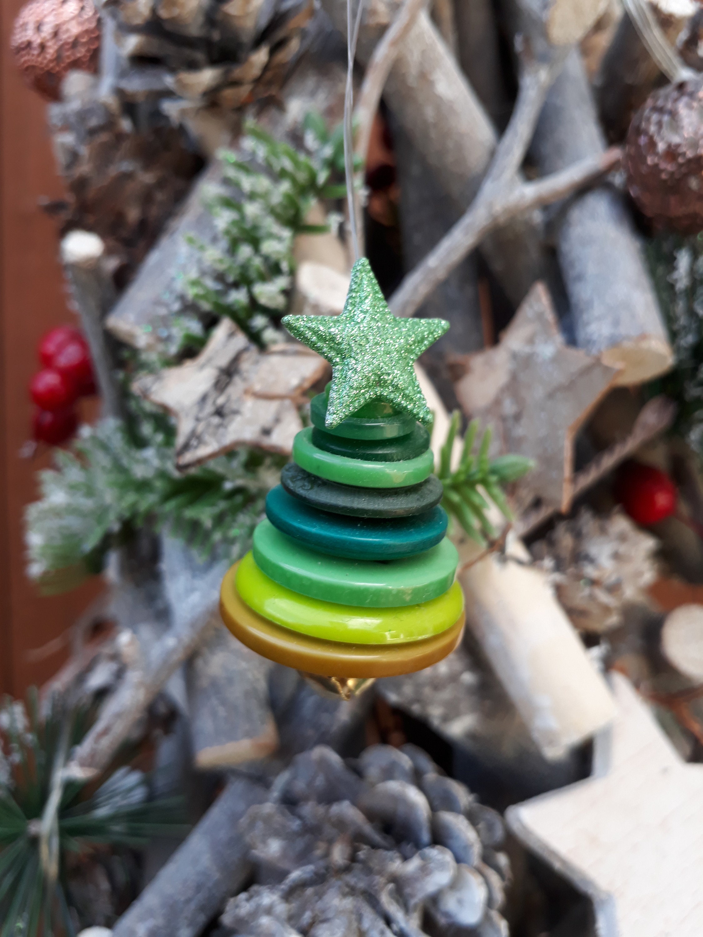 Produktbild von 12 STK Christbaumschmuck Aus Jute - Je 3x4 Figuren Strumpf Baum Kugel Und Stern Umweltfreundliche Weihnachtsdeko – Weihnachtsbaum Schmuck Christbaumanhänger Weihnachten