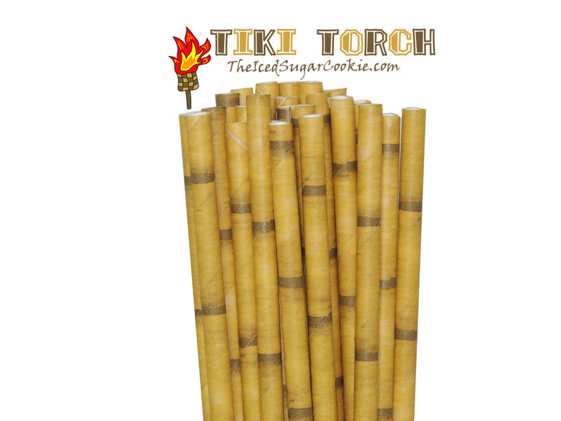 Tiki Straws Hawaiian Straws Party Straws Paper Straws Paper Straws Birthday Party Cake Pop Straws Luau Straws Bamboo Straws