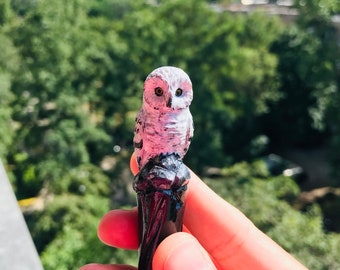 Carved wooden hair stick with snowy owl, Wood hair pin, Handmade hair accessories, Bun holder, Birthday gift for mom, wife, girlfriend