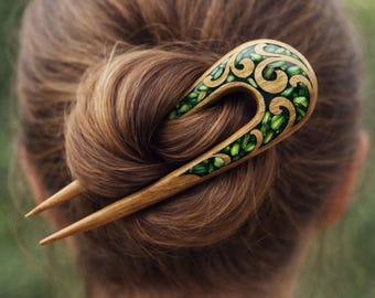 Minimal Brass Hair Pin, Round Hair Piece, Simple Hair  display picture 1