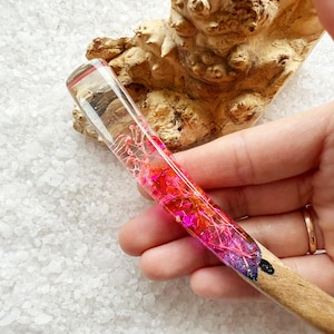 Resin Flower Hair Stick: Pink Gypsophila, Botanical Wood Hair Pin