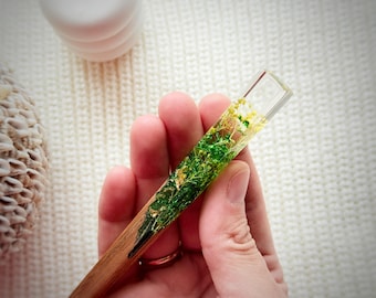 Wooden Hair Stick with Flowers ~ Forest Hair Pin